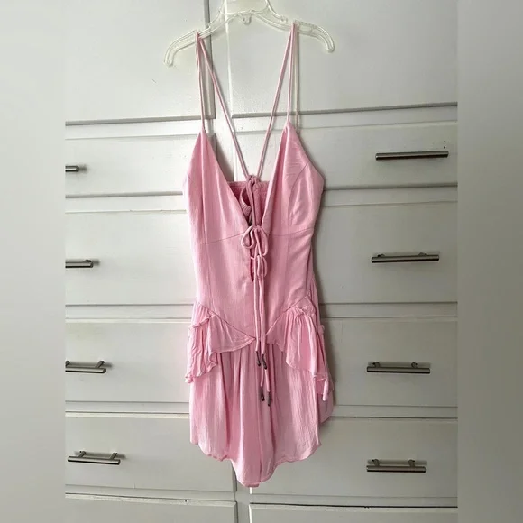 Free People Pink Ruffled Jumpsuit - Picture 6 of 12